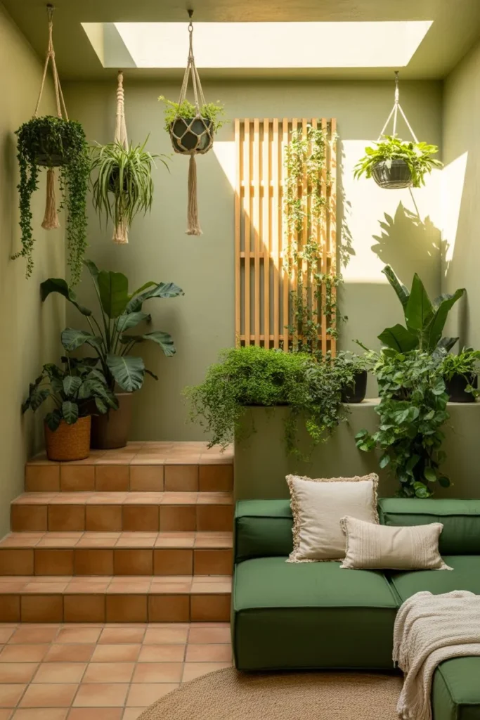 27 Sage Green Living Room Ideas for a Calm Aesthetic Urban Jungle Sunroom Transition
