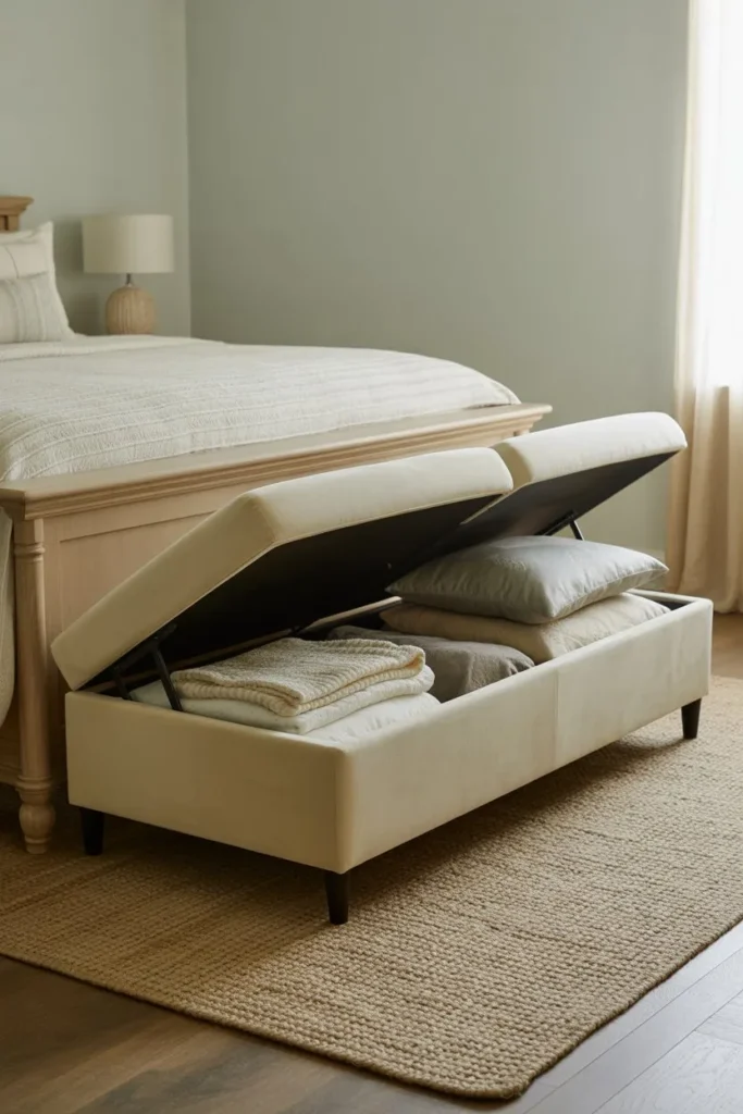 Use Multi-functional Ottomans at the Foot of the Bed