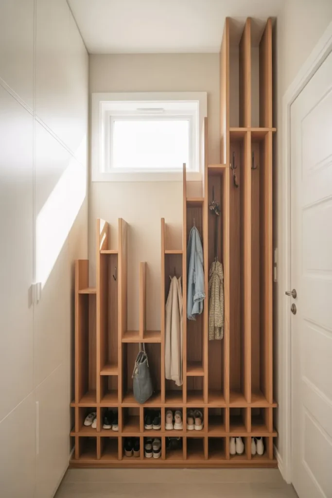 Vertical Narrow Cubbies for Small Spaces
