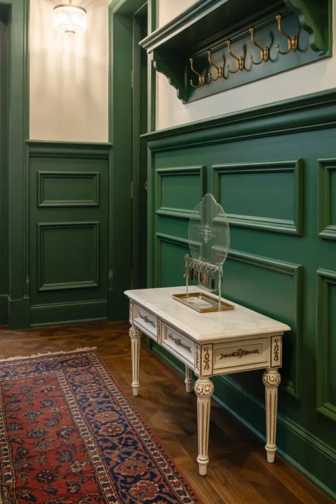 Victorian Emerald and Brass Entry