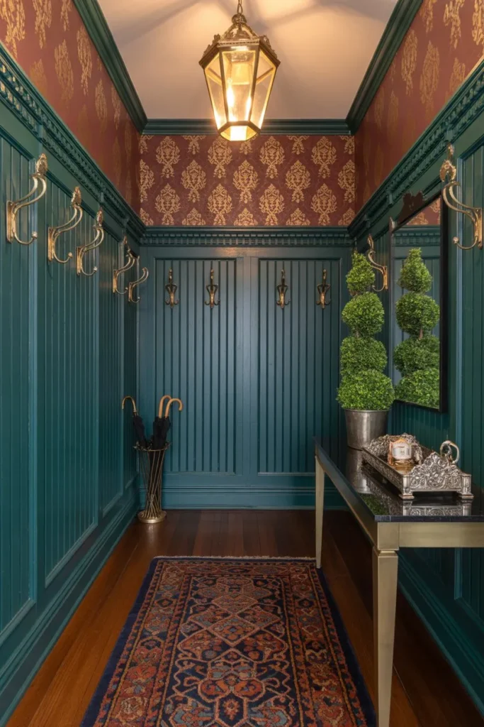 Victorian Emerald and Brass Entry