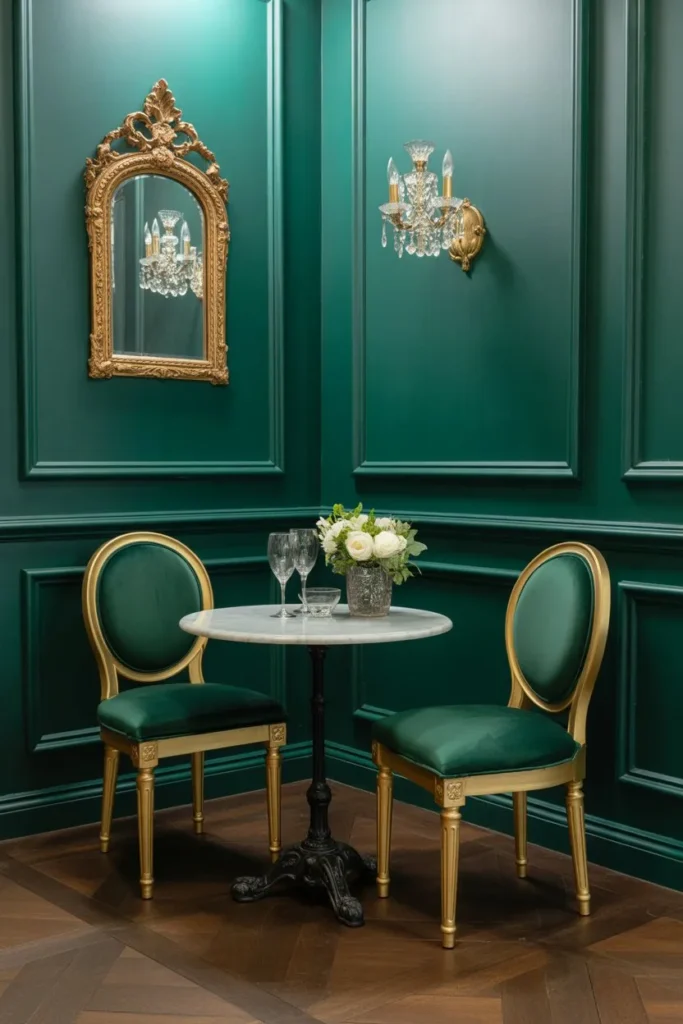 Victorian Emerald and Marble Elegance