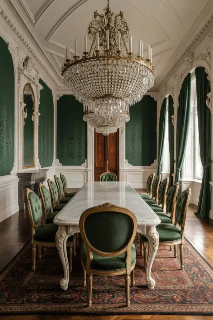 Victorian Emerald and Marble Opulence