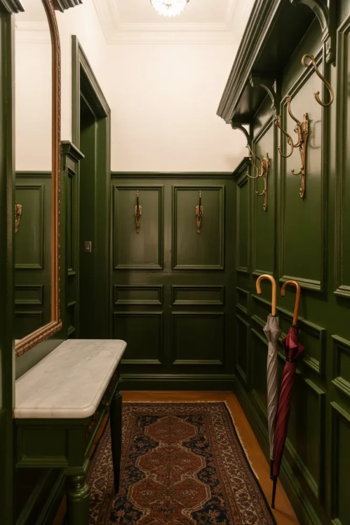 Victorian Forest Green and Marble Hall