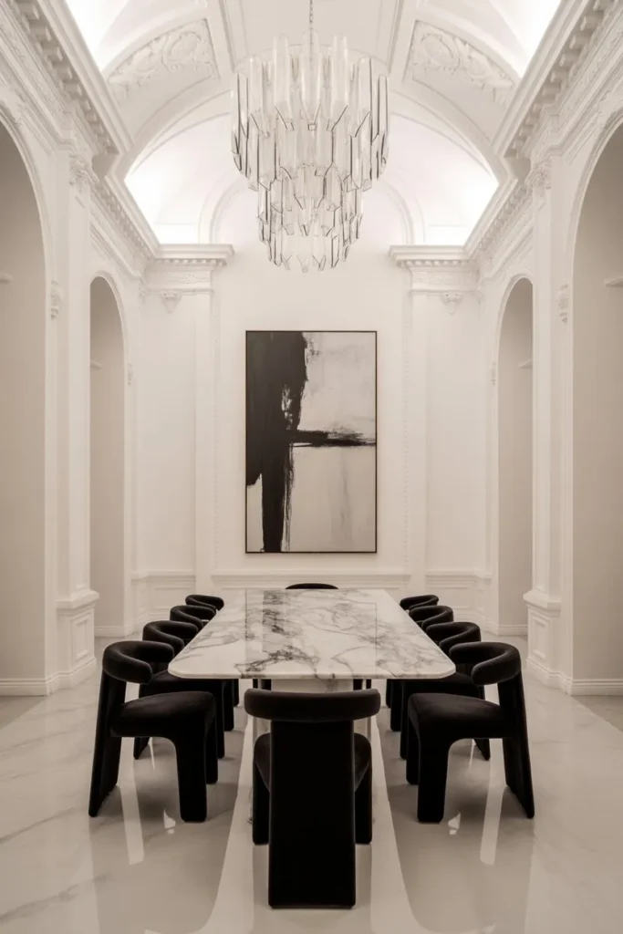 Victorian Modern White and Marble Hall