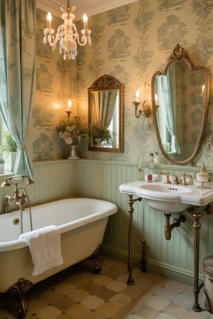 Vintage Bathroom Wallpaper for a Timeless Charm