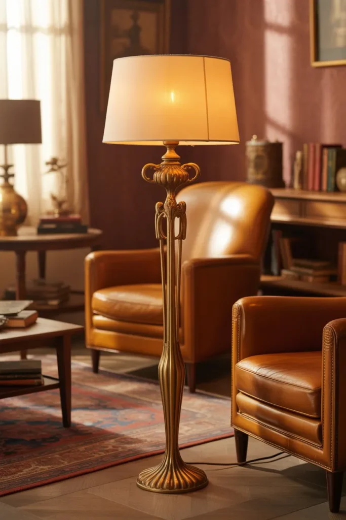 Vintage Brass Floor Lamp