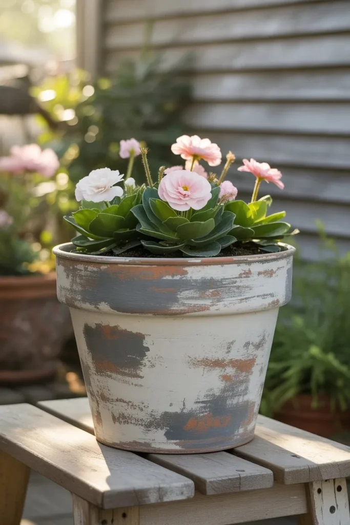 Vintage Distressed Farmhouse Pot