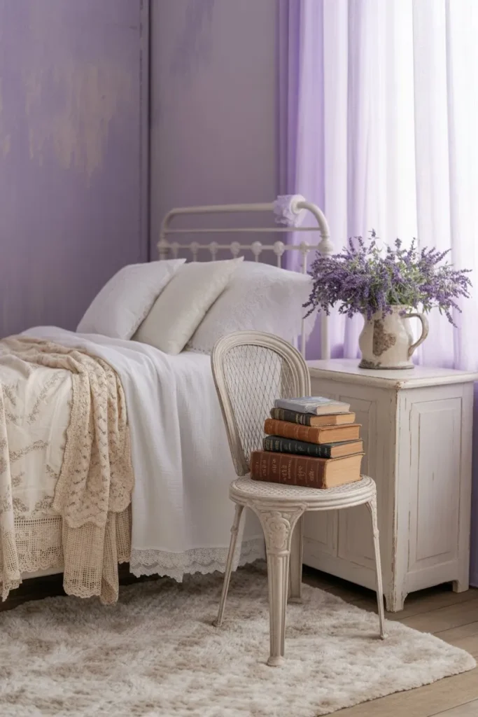 Vintage Lace and Lavender Nook