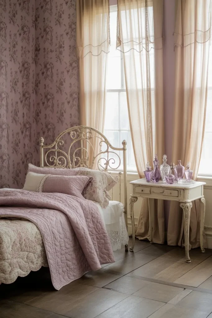 13 Purple Bedroom Ideas for a Cozy Stylish Retreat Vintage Mauve Shabby Chic