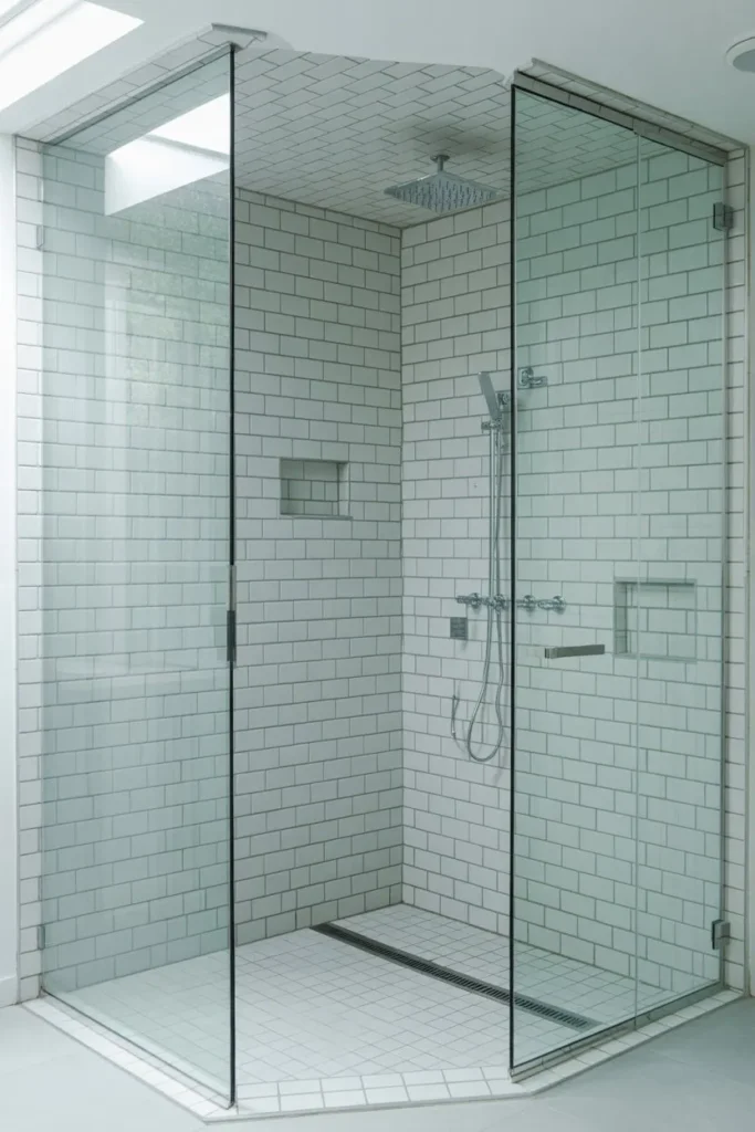 Walk-In Shower with Glass Panels