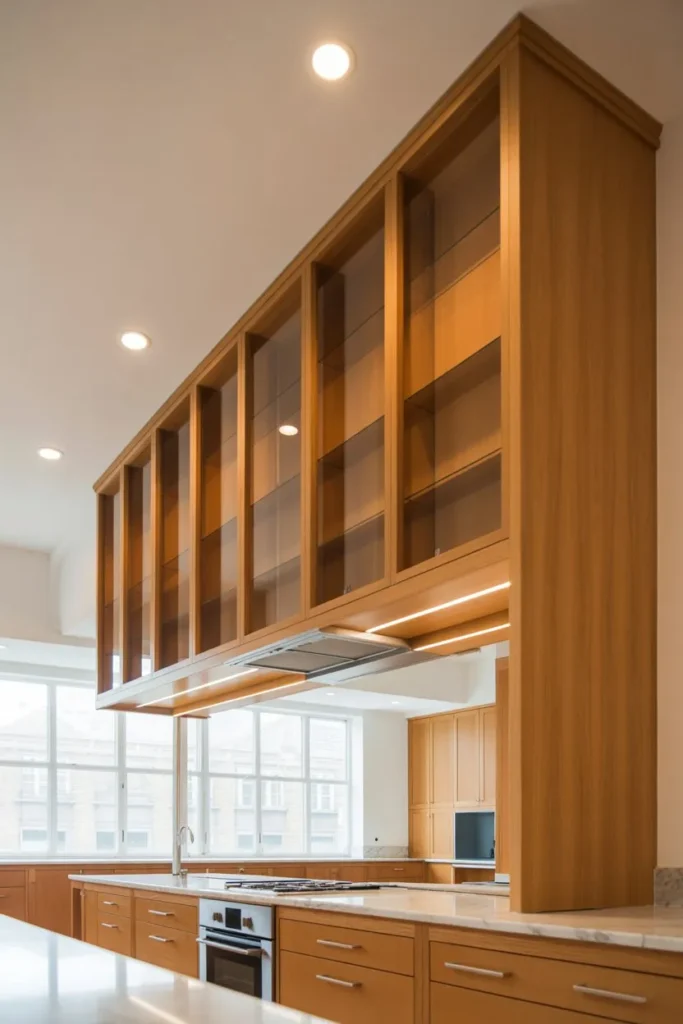 Wood Kitchen with Ceiling Height Cabinets