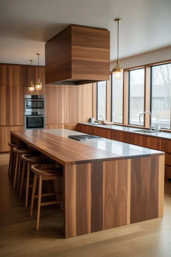 Wood Kitchen with Integrated Island Feature