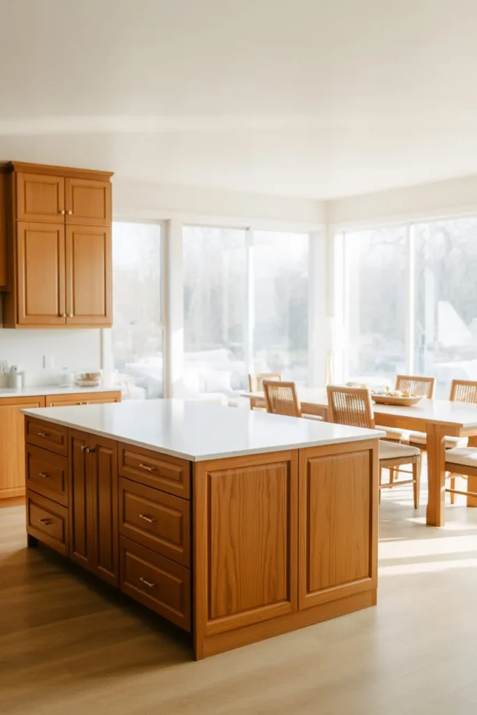 Wood Kitchen with Open Layout Flow