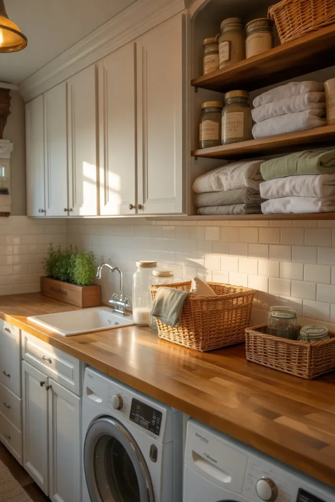 Wooden Countertops for Warm Natural Contrast