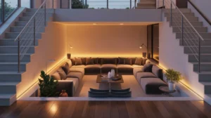 sunken living room