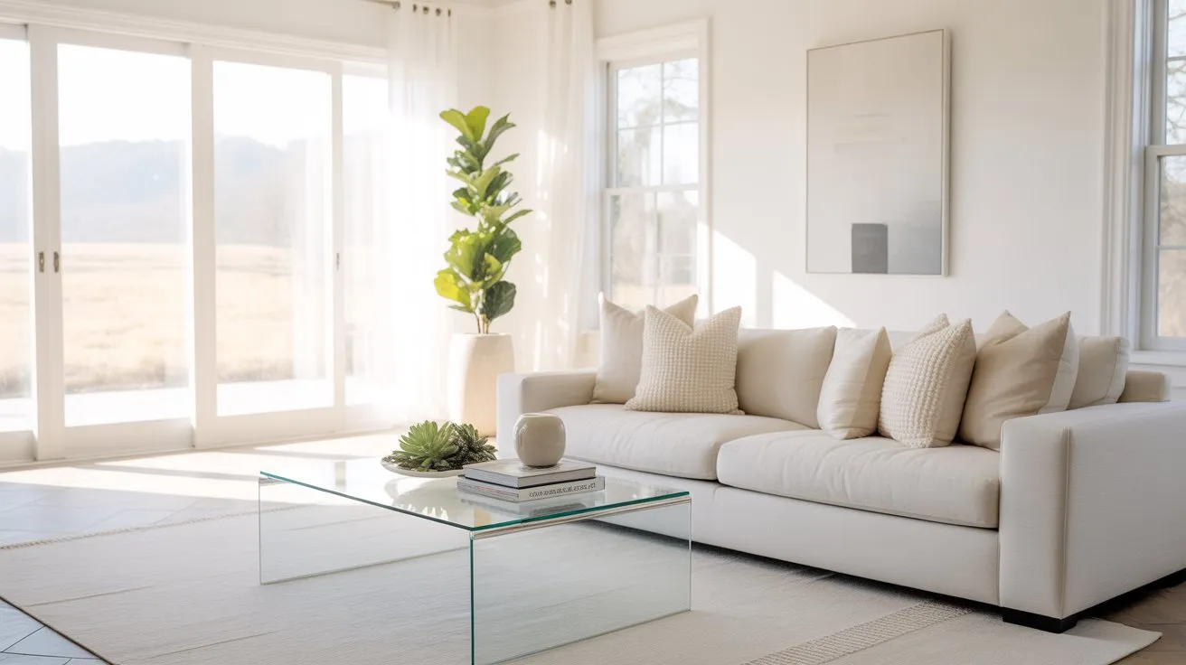 white walls living room