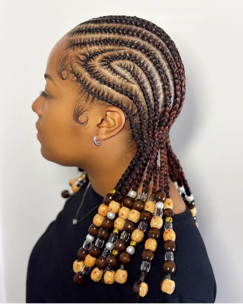 Cornrows With Beaded Ends
