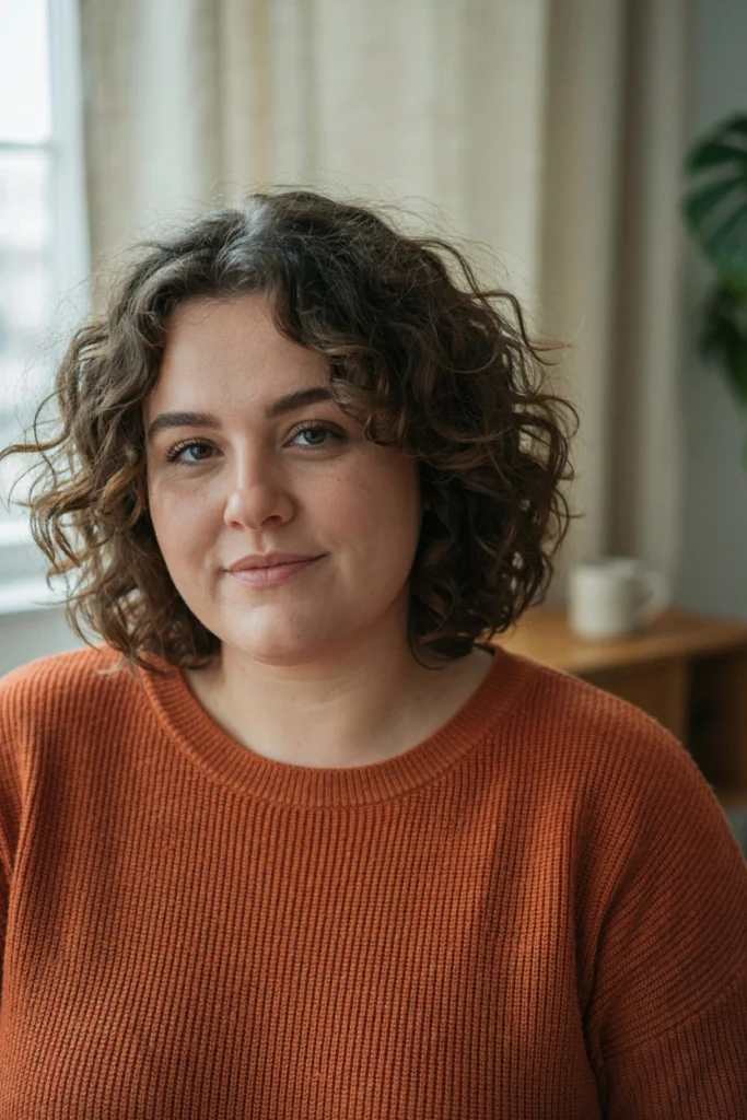 Image Description (Strict Image Prompt)
Photorealistic hairstyle editorial portrait of a plus-size woman with a genuinely fat, full face, very full cheeks with obvious outward facial volume, a soft less-defined jawline, visibly fuller lower face, and natural fullness beneath the chin. Front three-quarter view showing a medium-length shag with soft crown layers, loose waves, textured ends, airy volume, and relaxed movement. Hair should have realistic individual strands, natural density, believable flyaways, and authentic texture. Keep the face naturally full and unaltered. Do not slim, narrow, elongate, hollow, angularize, sharply contour, or reshape the face. Use a casual modern interior with soft daylight.
Key Highlights
Shag layers create movement.
Crown texture adds volume.
Loose waves enhance dimension.
Medium length stays manageable.
Piecey ends feel modern.