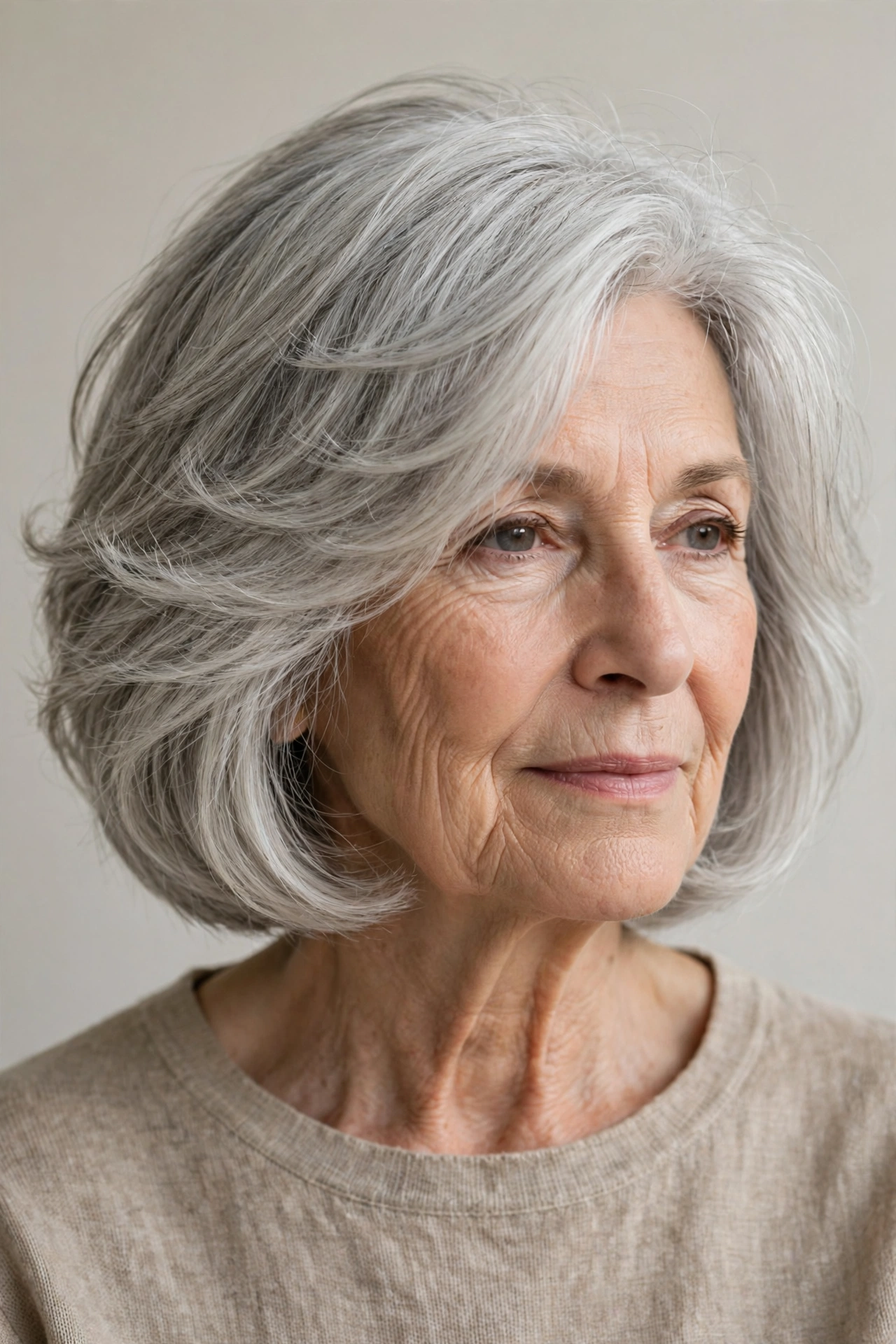 Soft Layered Silver Bob