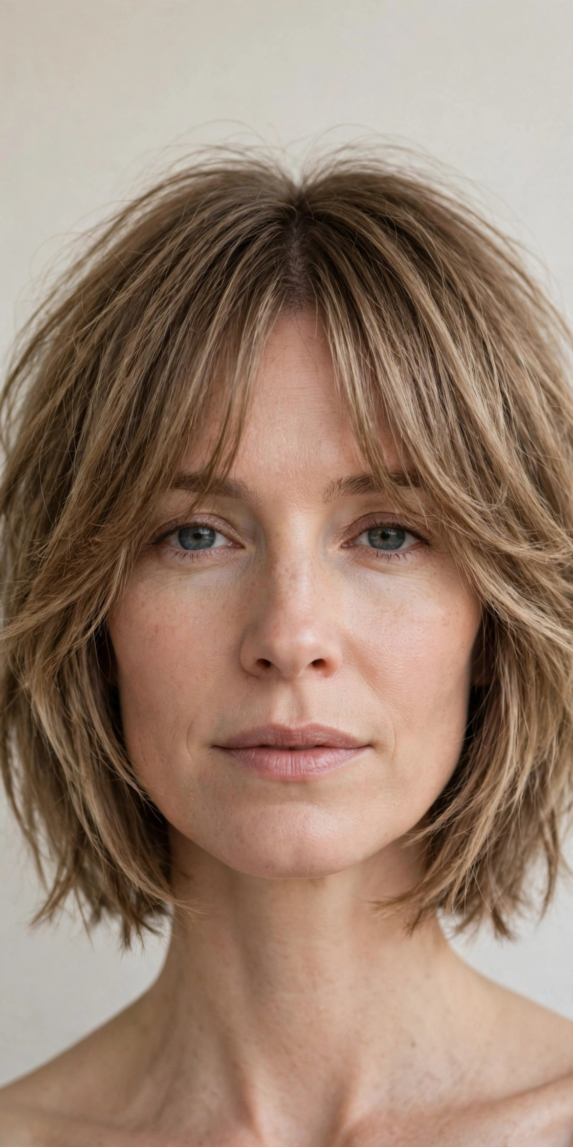 Layered Bob Shag with Curtain Bangs