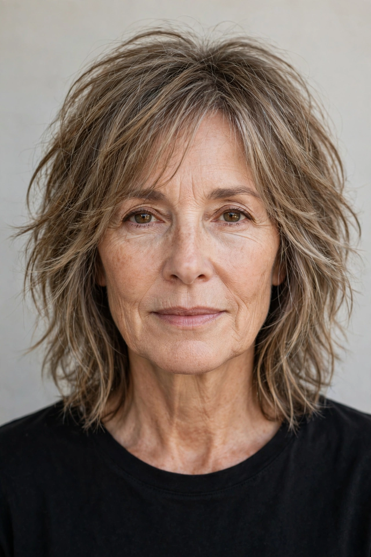 Tousled Shoulder-Length Shag with Face-Framing Layers