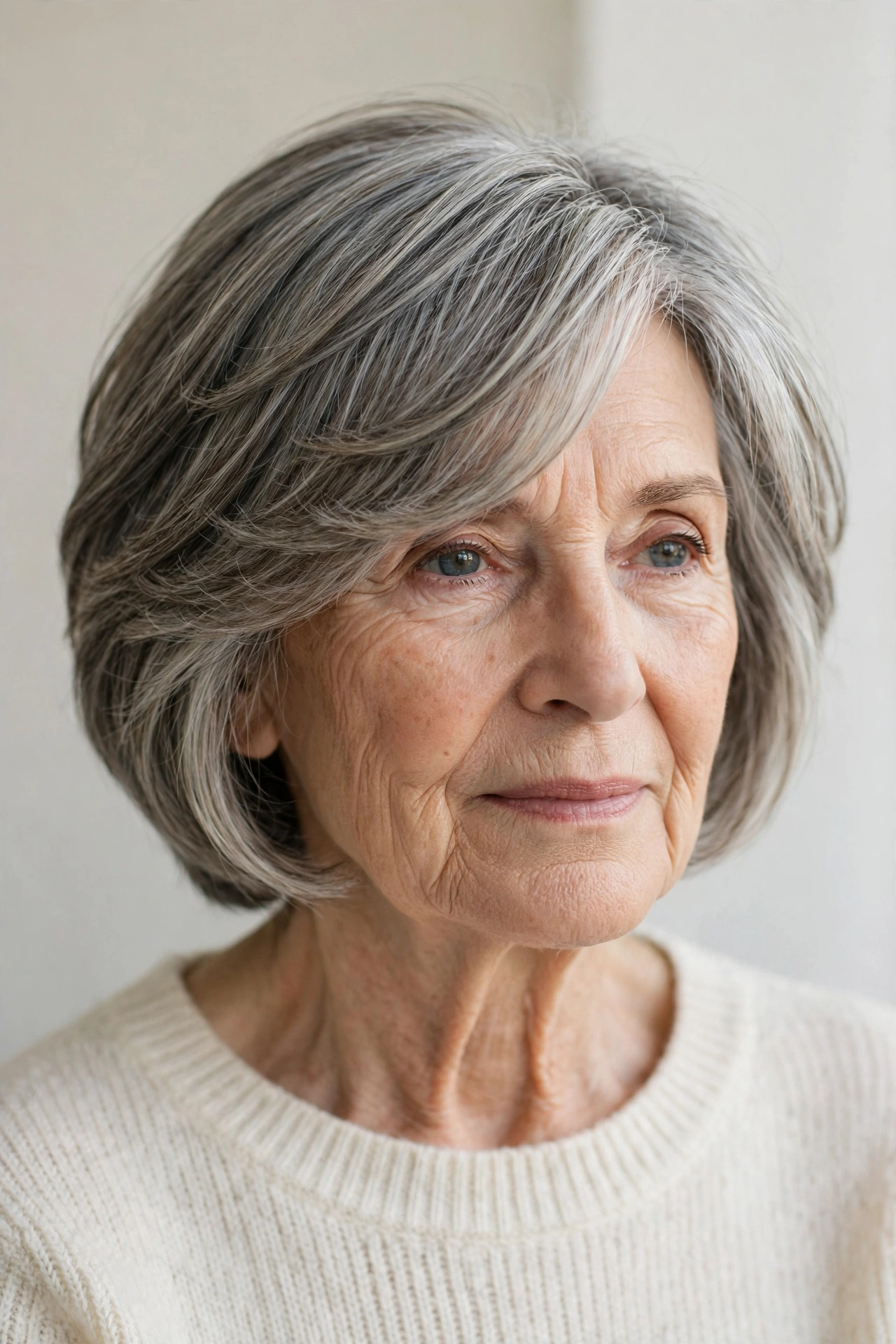 Side-Swept Bangs with Layered Lob