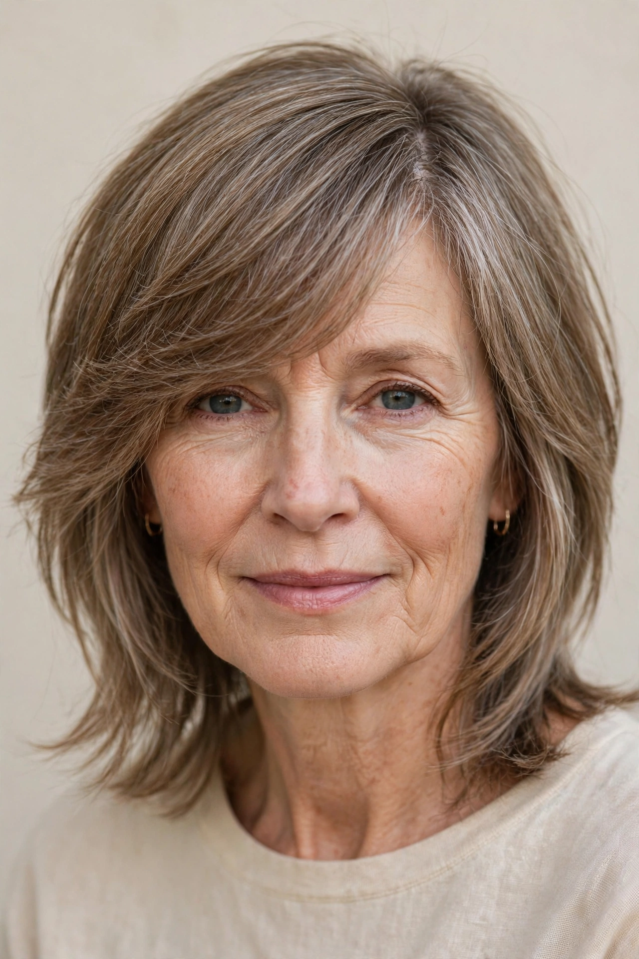 Side-Swept Bang Shag for Thinning Crowns
