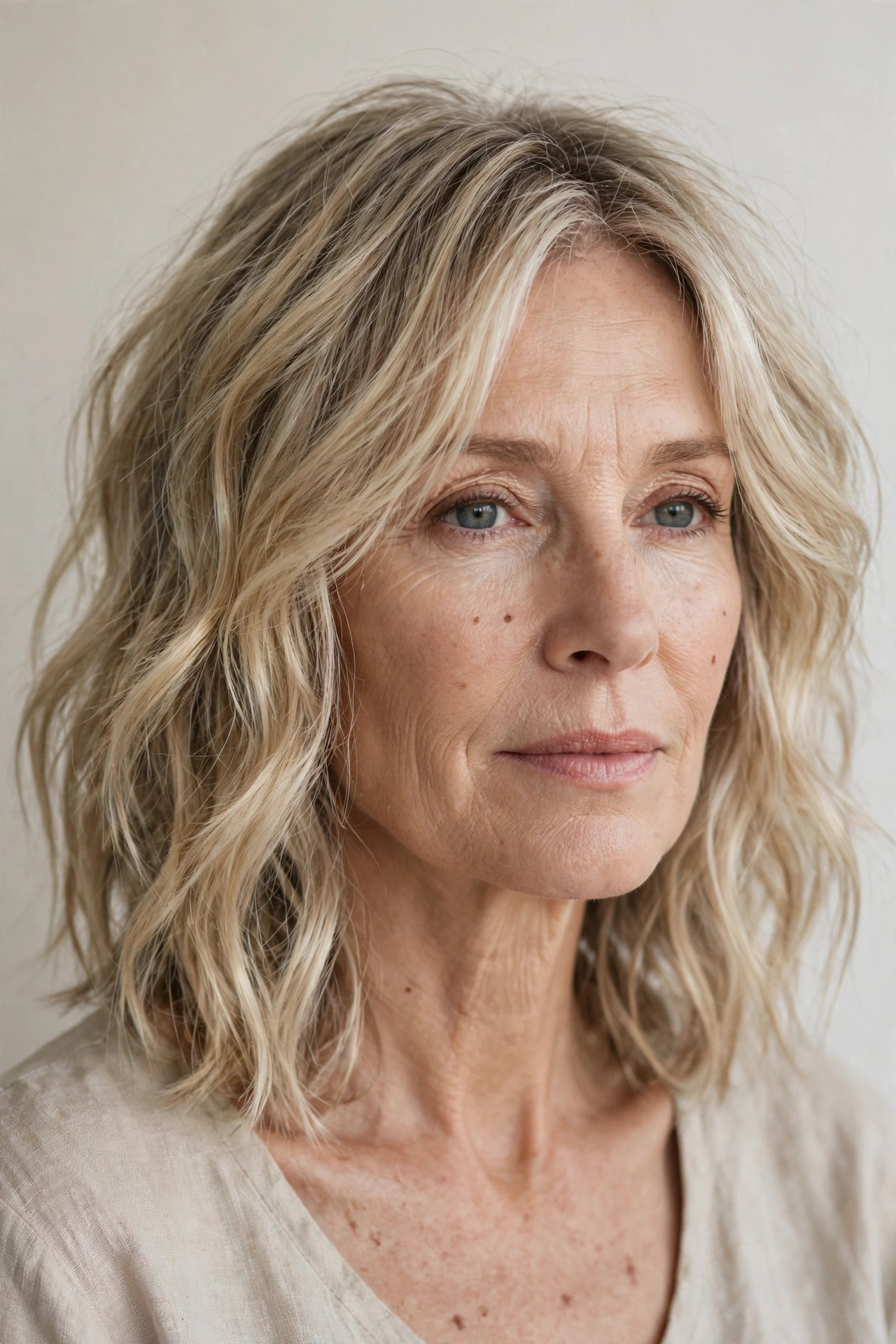Wavy Shag with Soft Perm-Like Texture