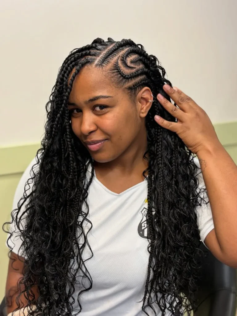 Side Swept Cornrow Braids