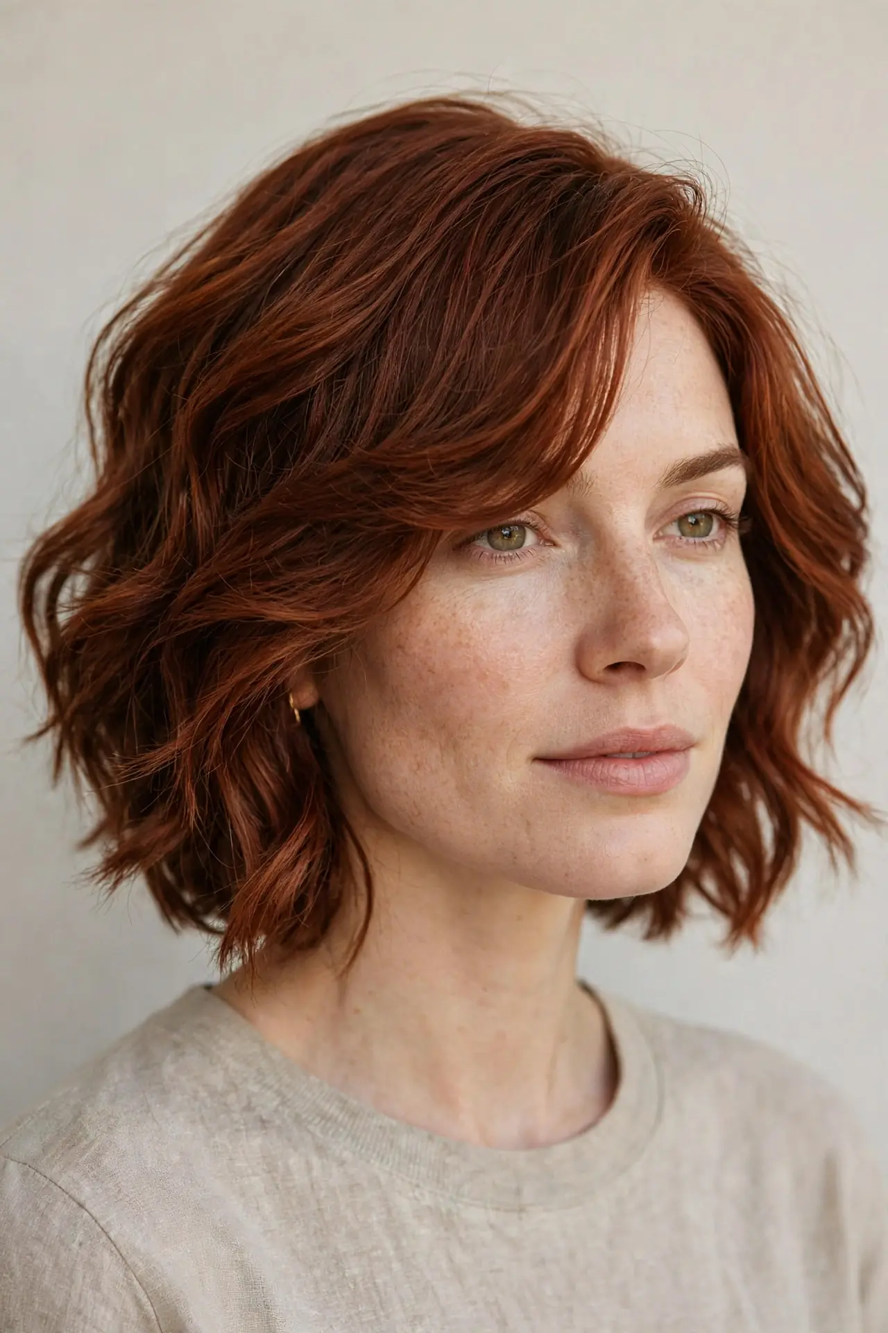 Side-Swept Angled Bob with Bangs
