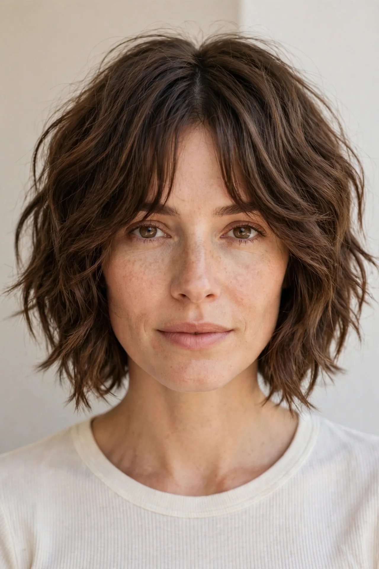Shaggy Bob with Curtain Bangs