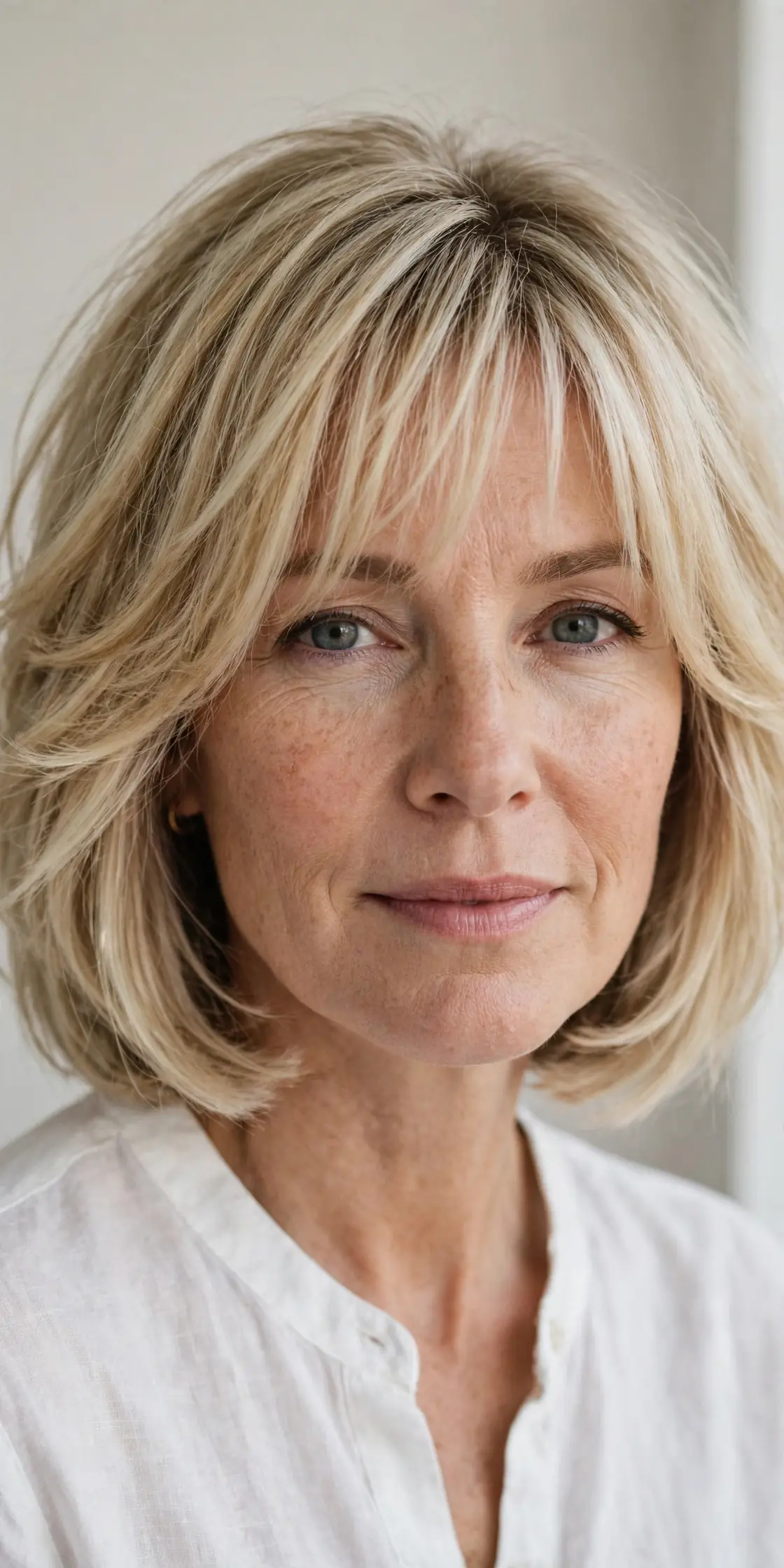 The Softly Layered Bob with Wispy Bangs