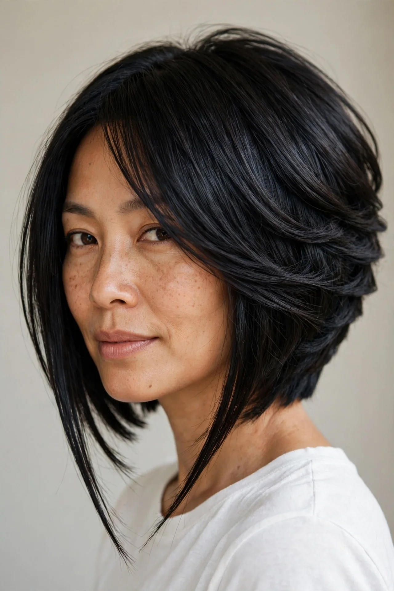 The A-Line Bob with Side-Swept Bangs