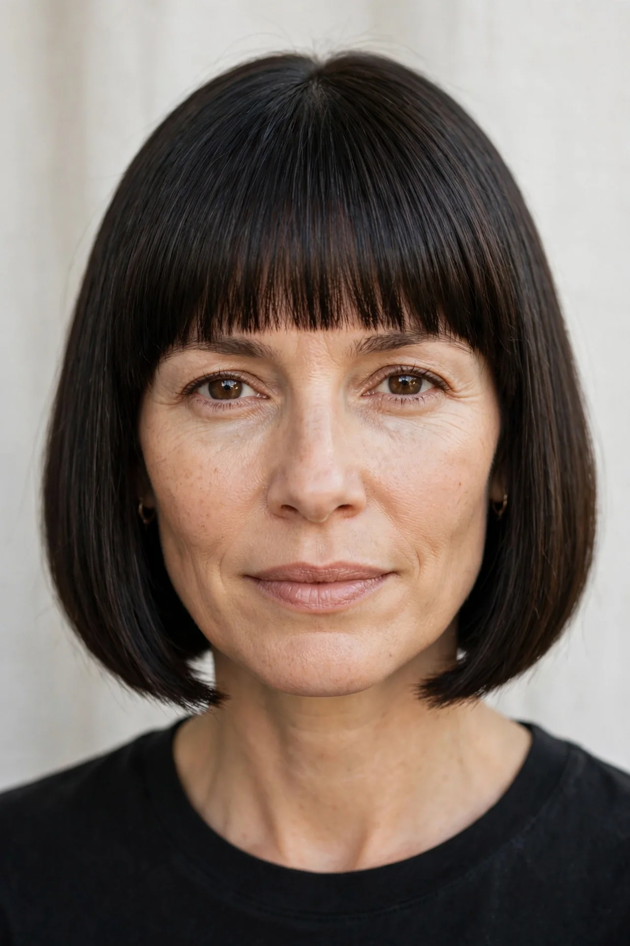 The Sleek Straight Bob with Brow-Skimming Bangs