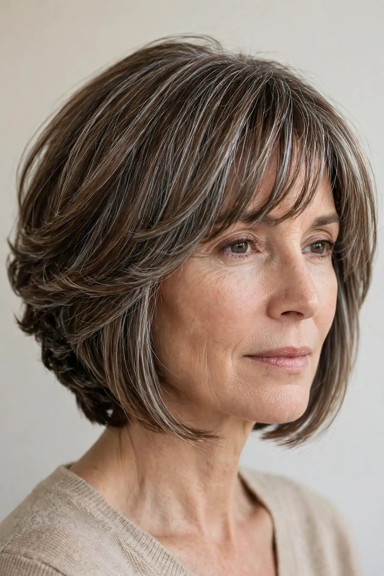 The Inverted Stacked Bob with a Feathered Fringe