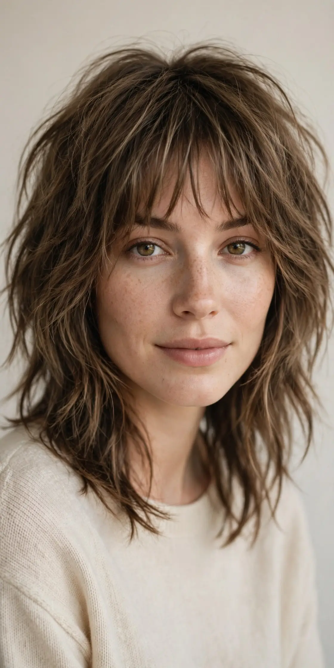 Airy Shag With Wispy Bangs for Medium-Length Hair