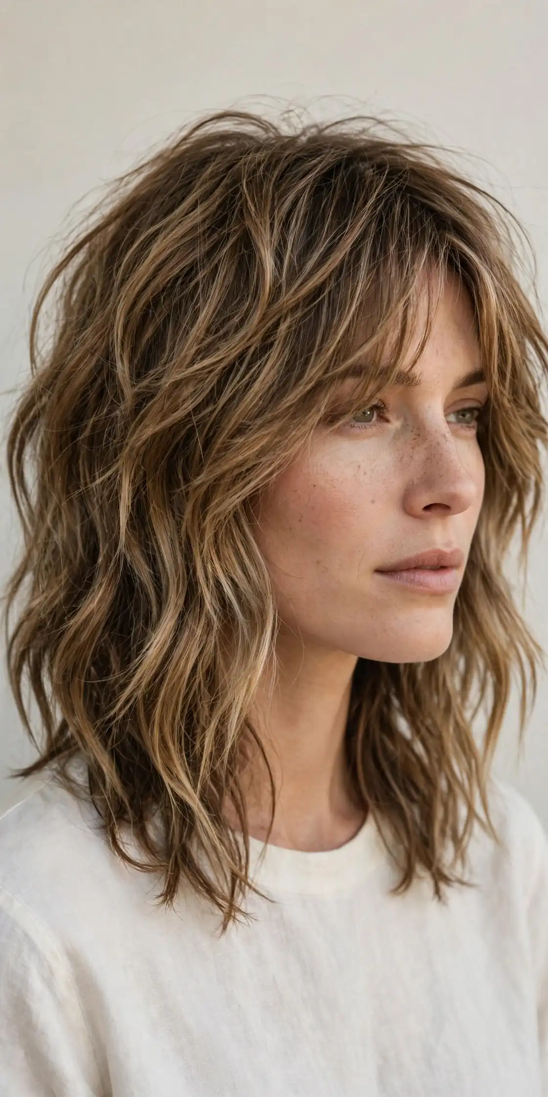 The Wavy Choppy Shag for Medium-Length Hair