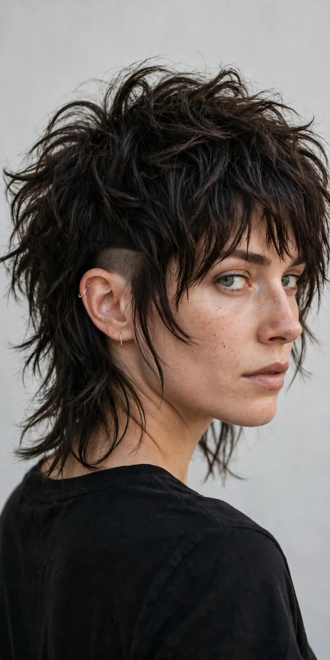 Choppy Shag With a Disconnected Nape for Medium Hair