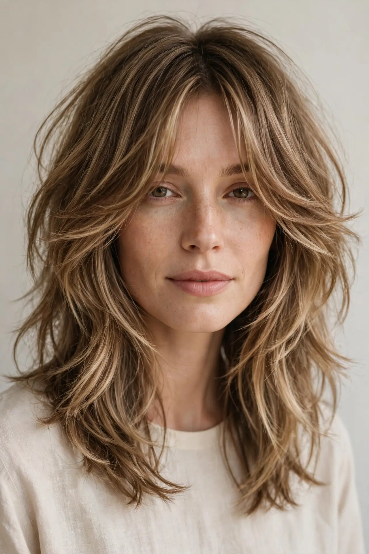 The Soft Choppy Shag With Long Curtain Layers