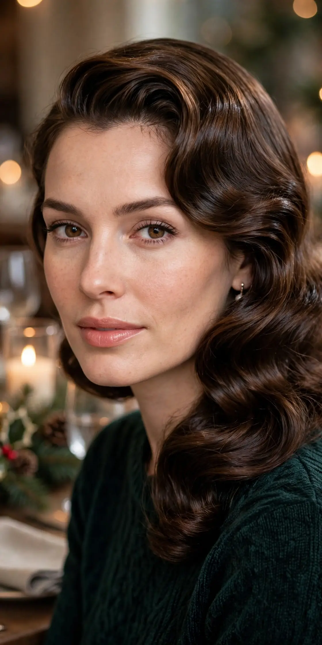 Hollywood Waves with a Festive Glow