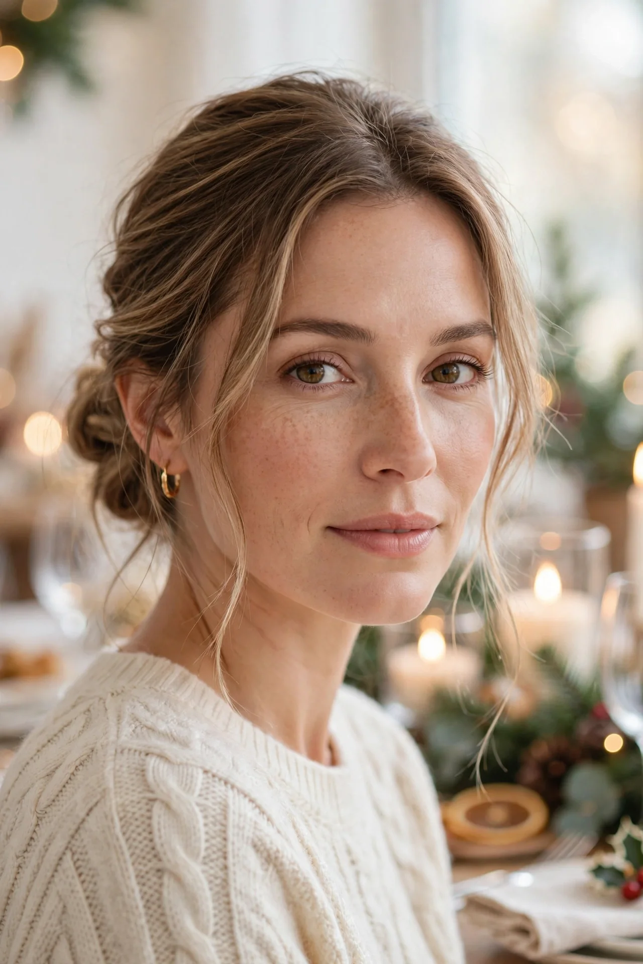 Romantic Low Bun with Face-Framing Tendrils