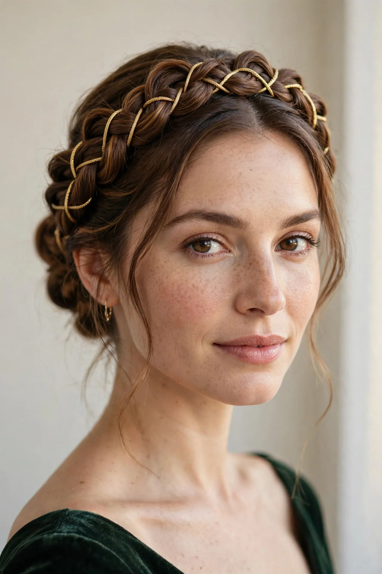 Twisted Crown Braid with Festive Shine