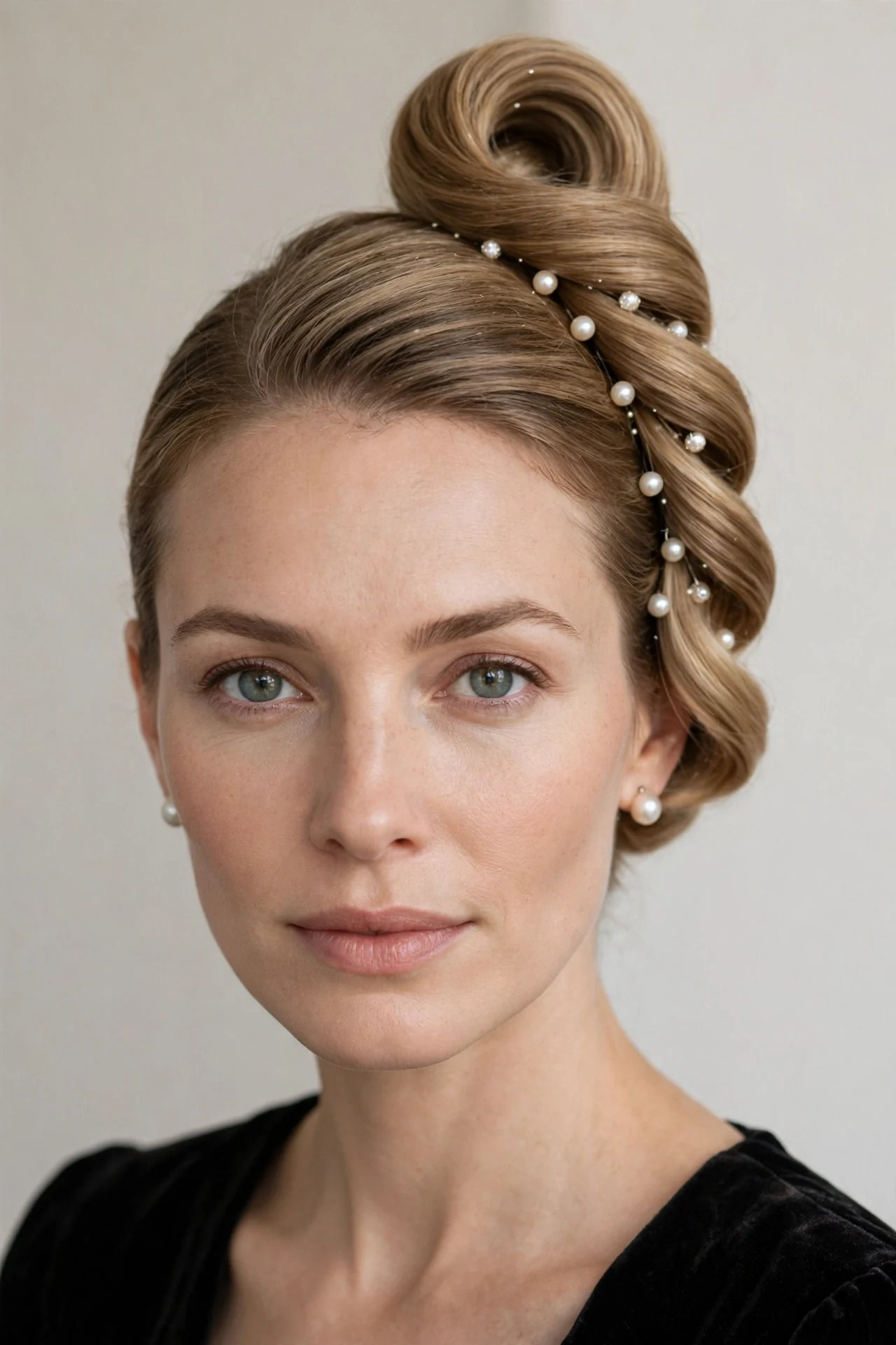 Classic French Twist with Pearl Pins