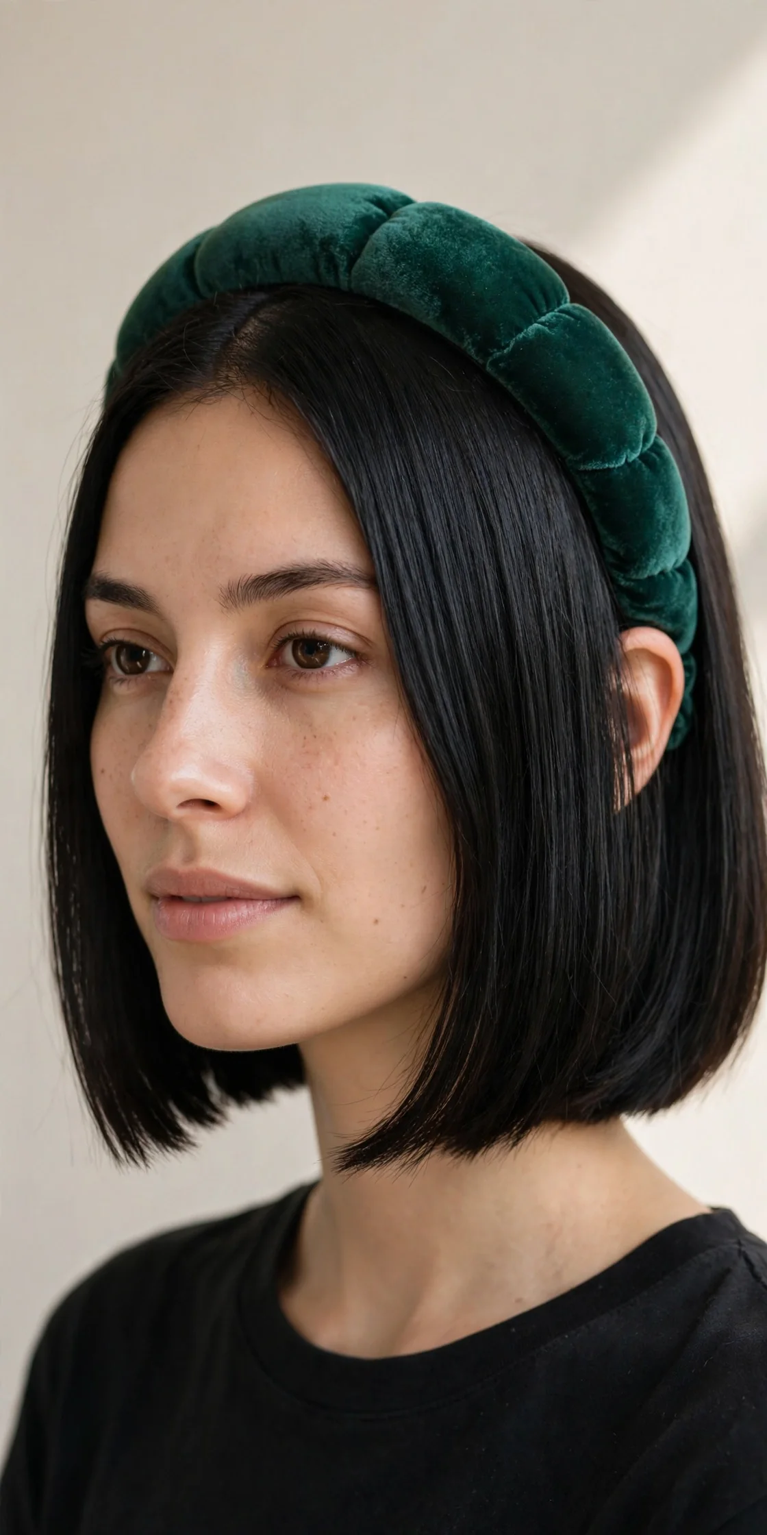 Short Bob with a Padded Velvet Band