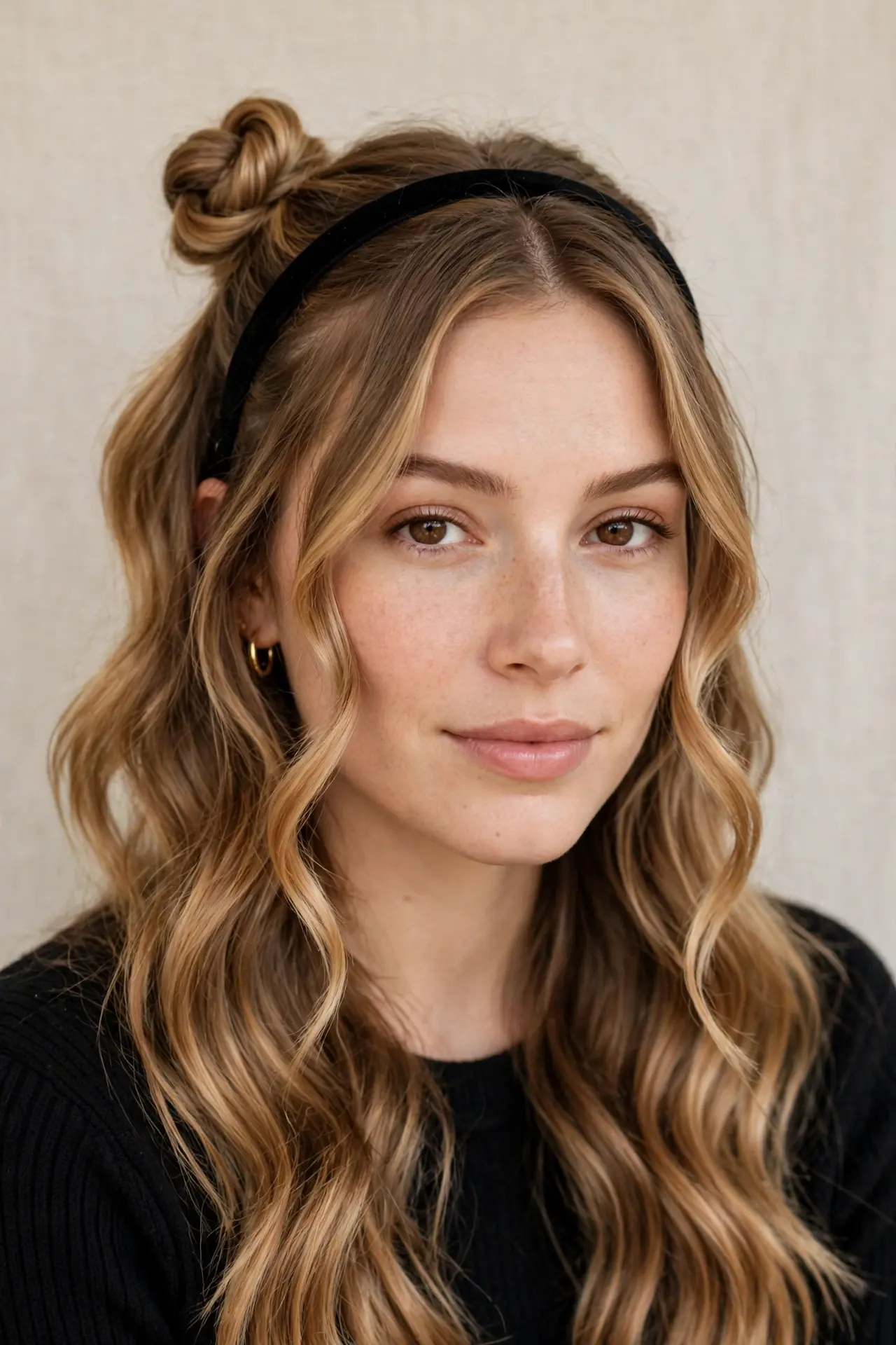 Half-Up Headband Hairstyles with Face-Framing Pieces