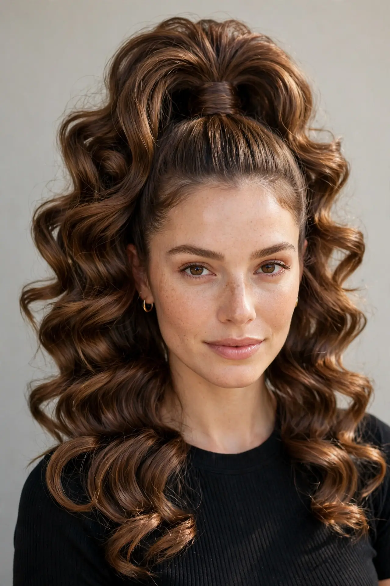 Glam Skeleton High Pony with Barrel Curls