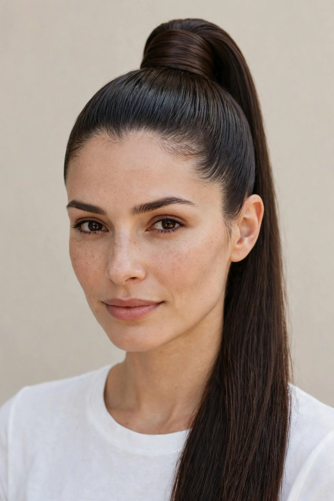 Polished High Ponytail With a Wrapped Base