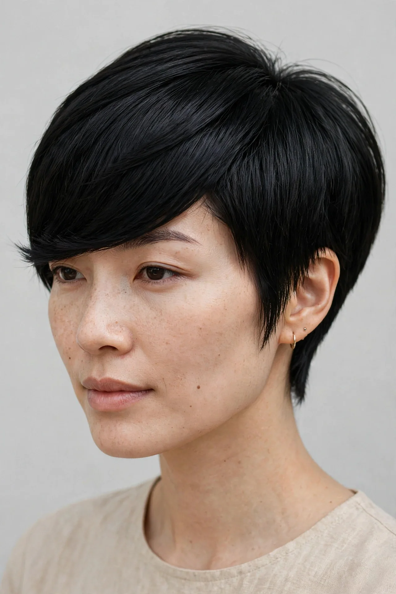 Side-Swept Fringe Pixie