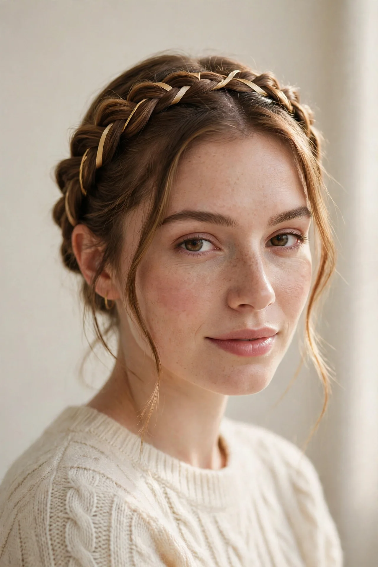 Golden Ribbon Milkmaid Braid